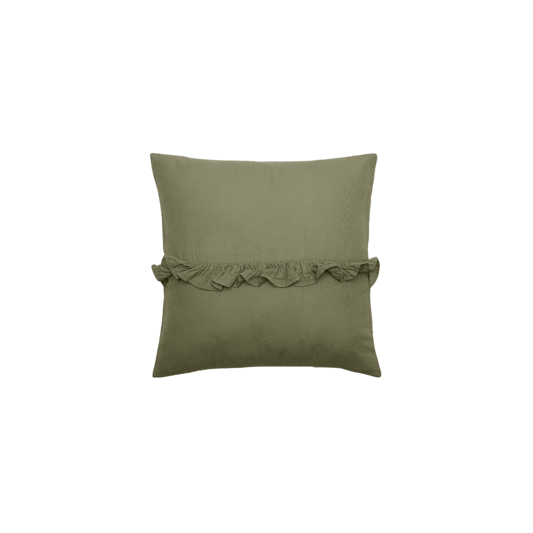 Housse de coussin en gaze de coton I Vert mousse