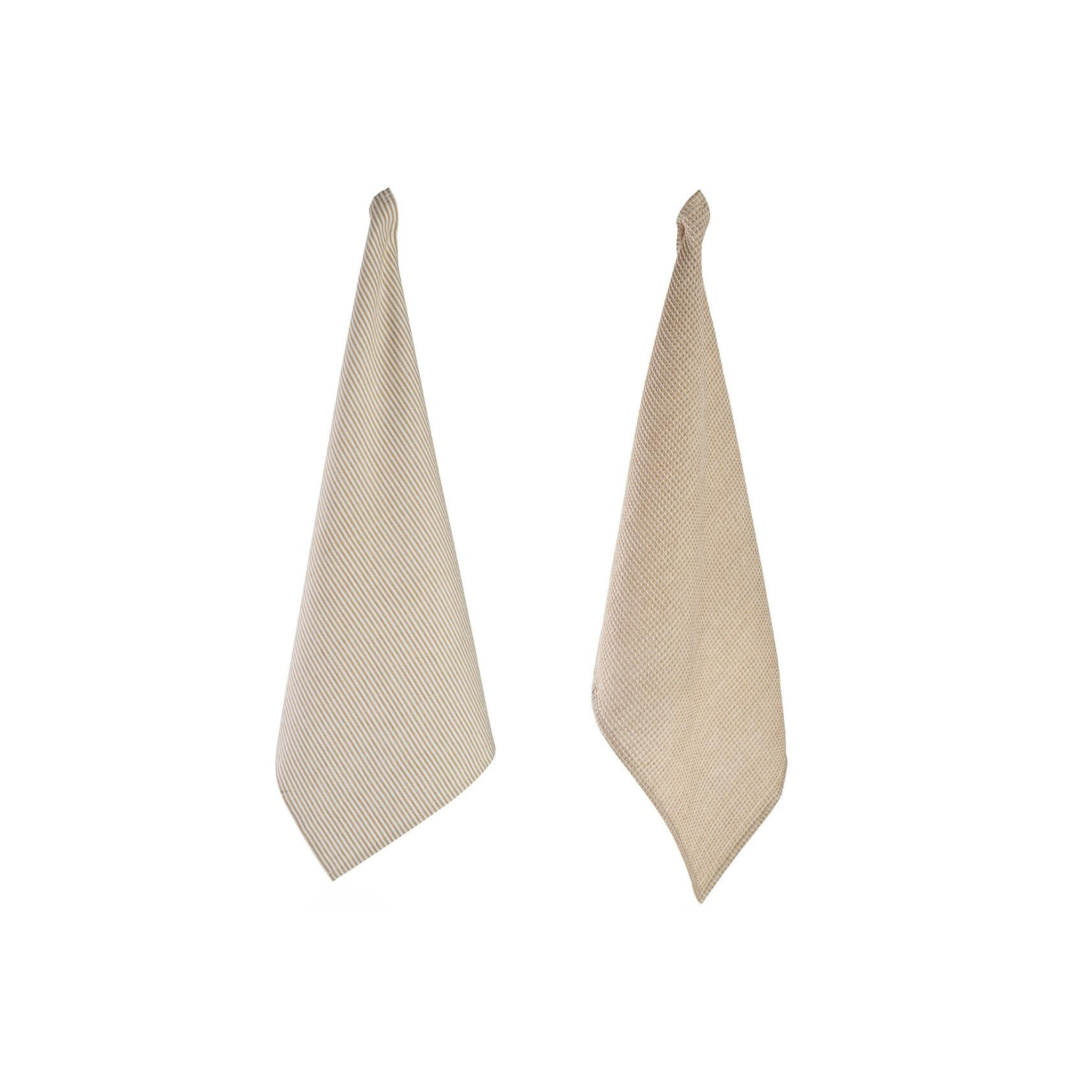 Lot de torchons gauffres en coton biologique beige