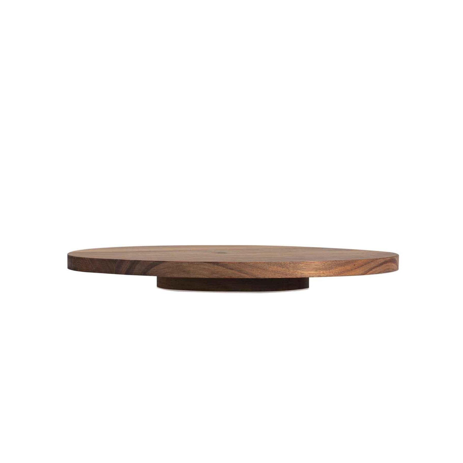 Plateau rotatif en bois acacia fonce