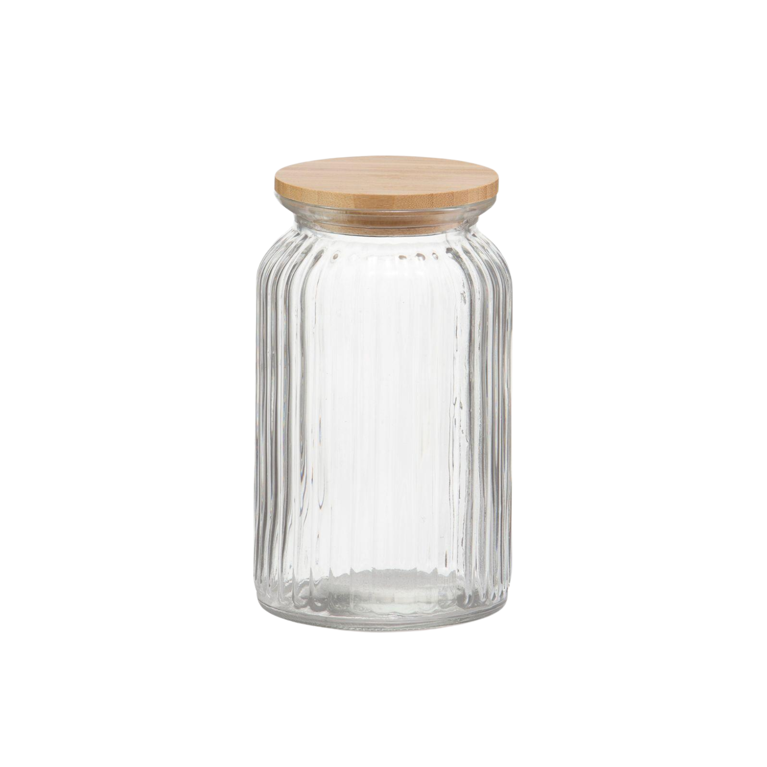 bocal verre strie et bois