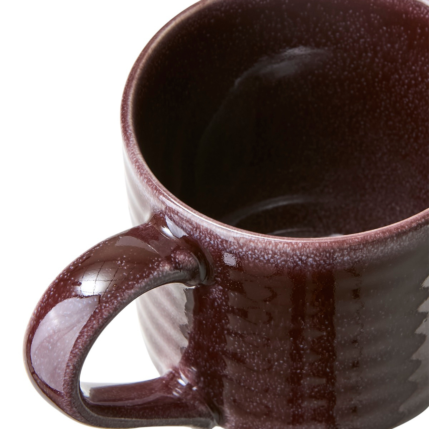 Mug en grès bordeaux