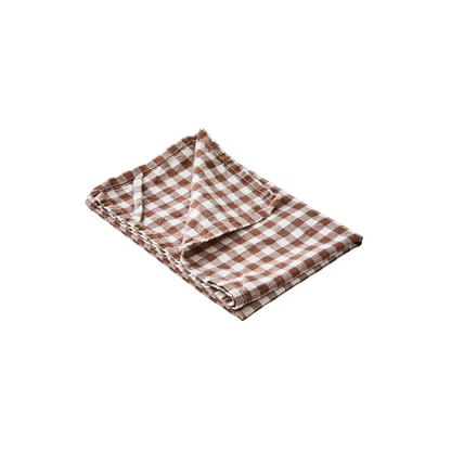 Torchon en coton marron et blanc