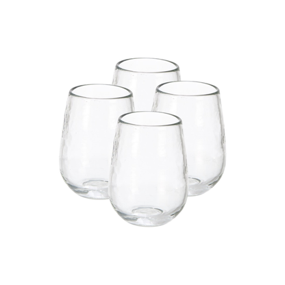 Lot de 4 verres à eau en verre