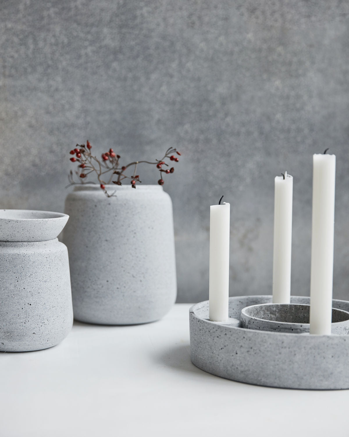 Bougies decoratives blanches en paraffine