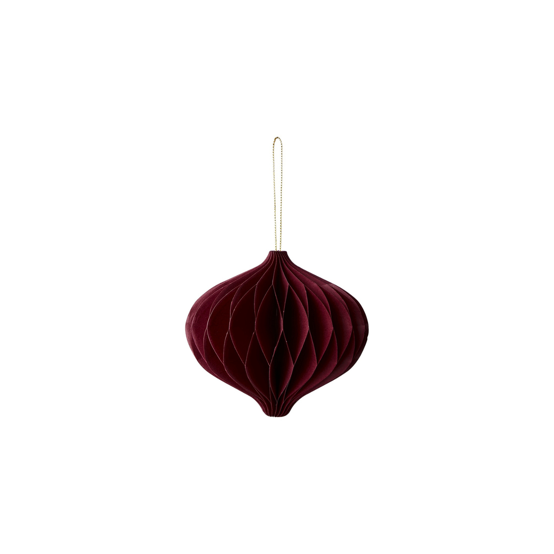 Boule Noel forme en papier rouge bordeaux