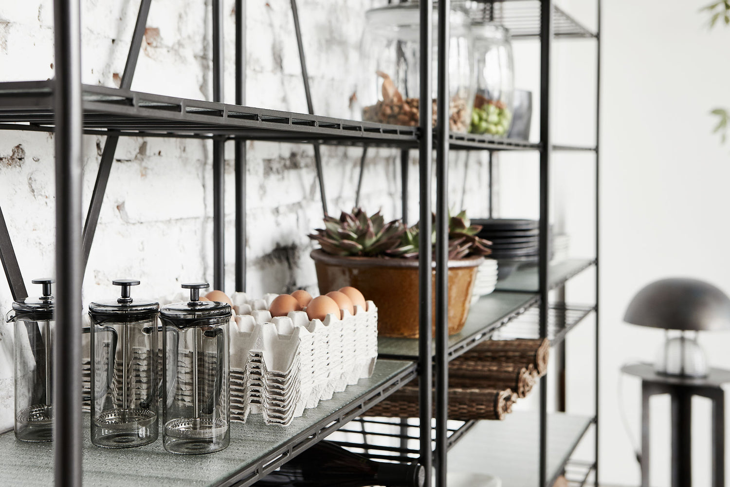 Cafetiere a piston nuru teinte fumee en verre borosilicate