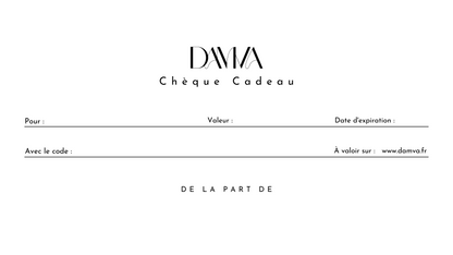 Cheque cadeau personnalisable Damva Decoration