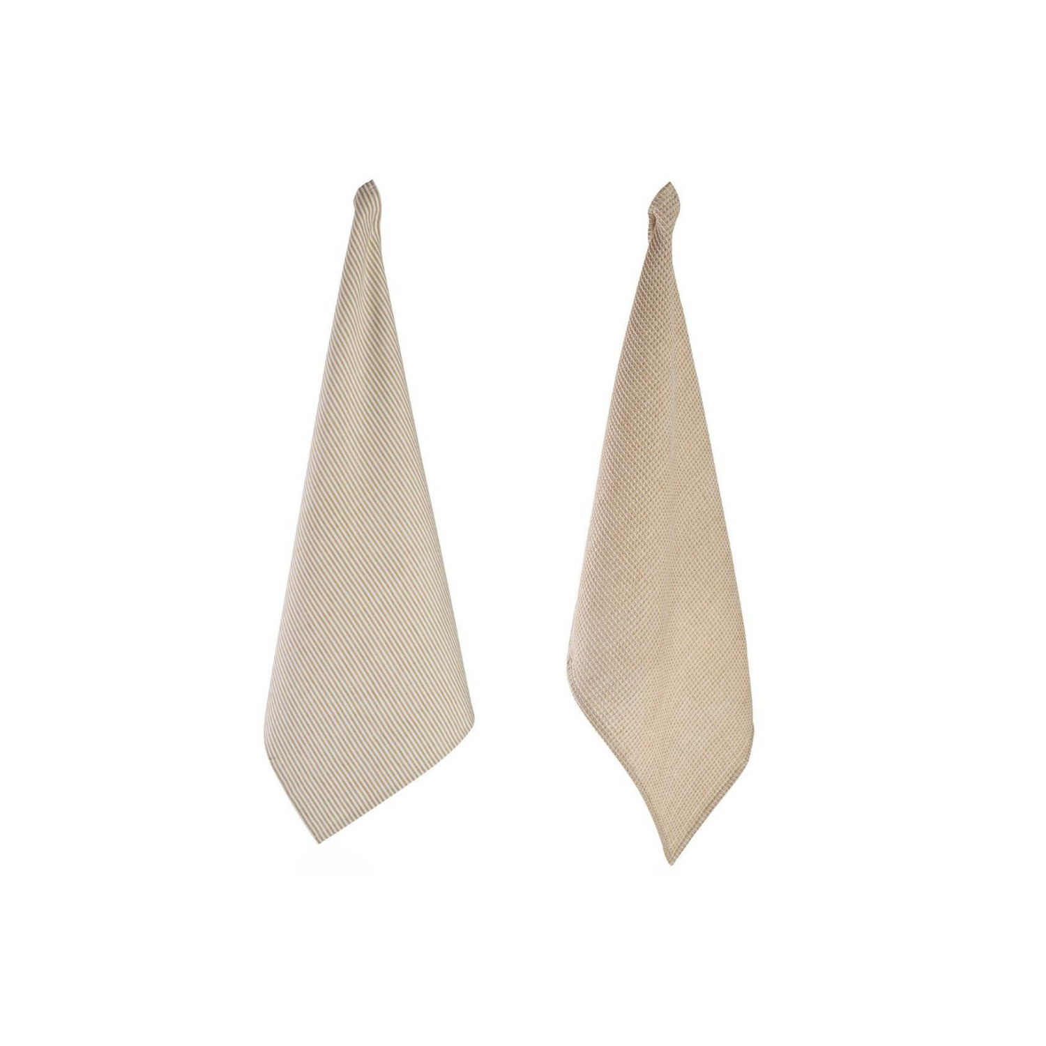 Lot de torchons gauffres en coton biologique beige