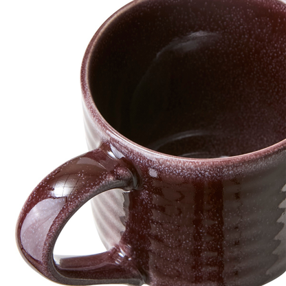Mug en grès bordeaux