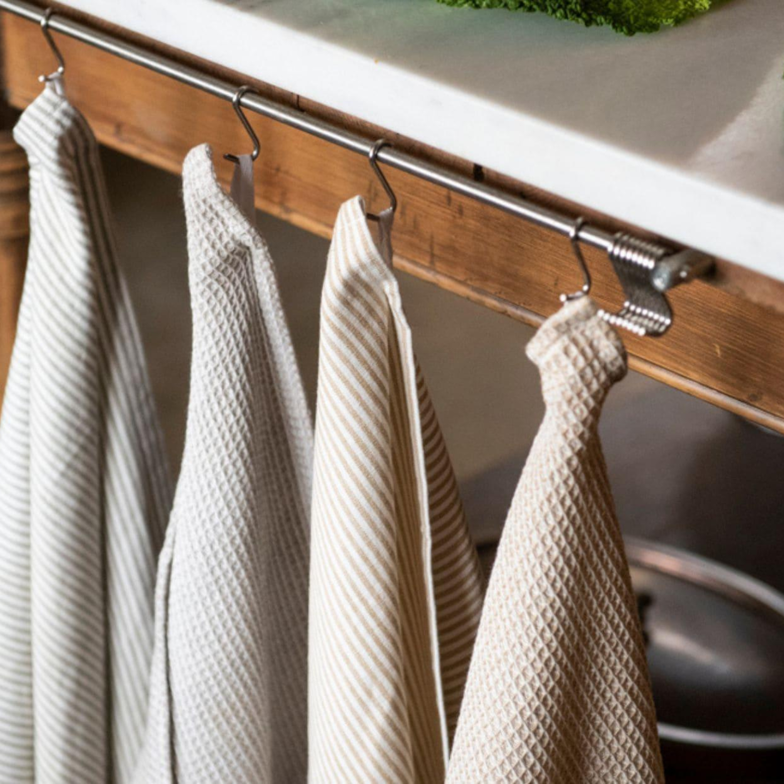 Torchons gris en coton biologique