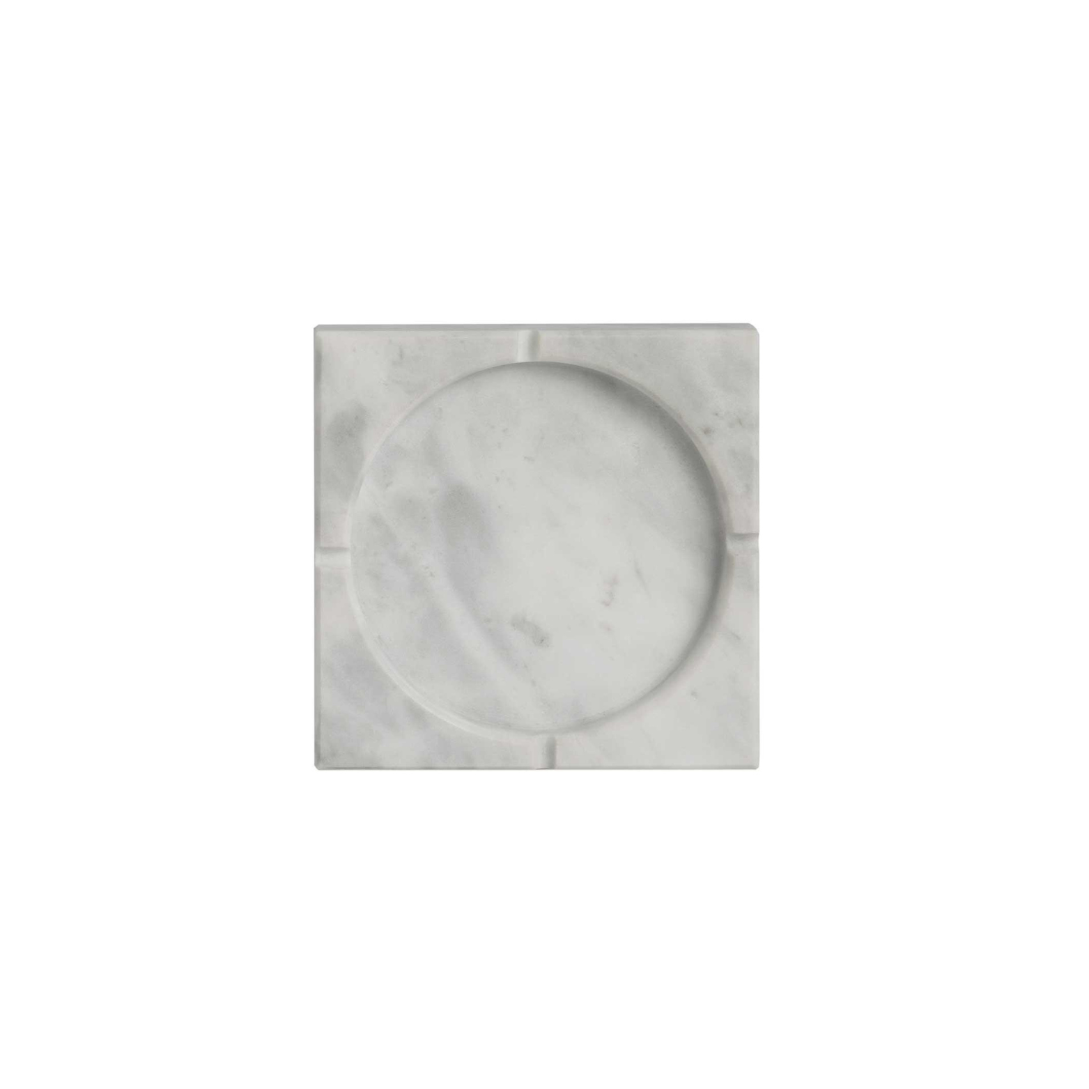 cendrier carre en marbre blanc