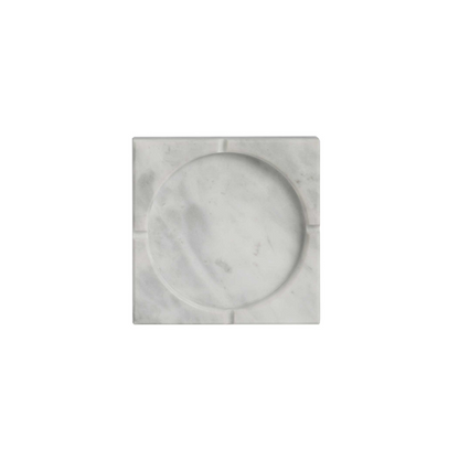 cendrier carre en marbre blanc