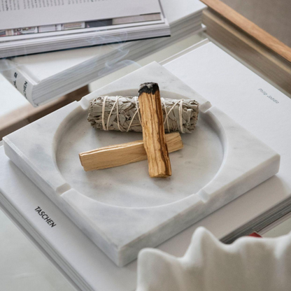 cendrier en marbre blanc