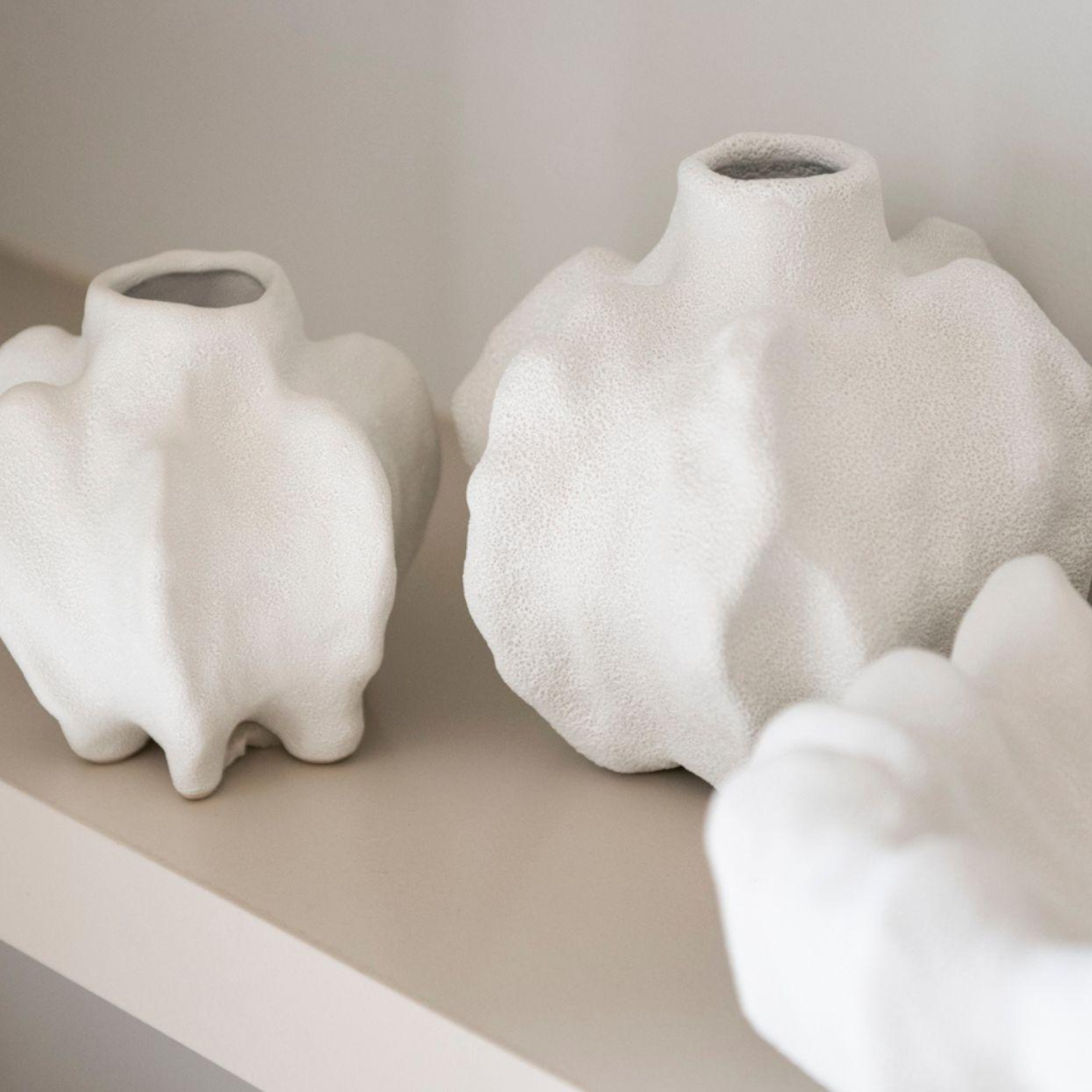 vase corail en ceramique blanc