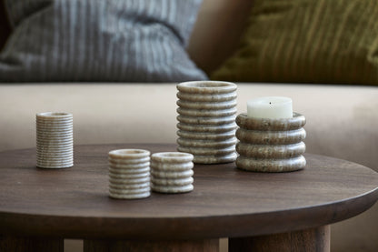 Bougeoir en marbre beige naturel Nordal