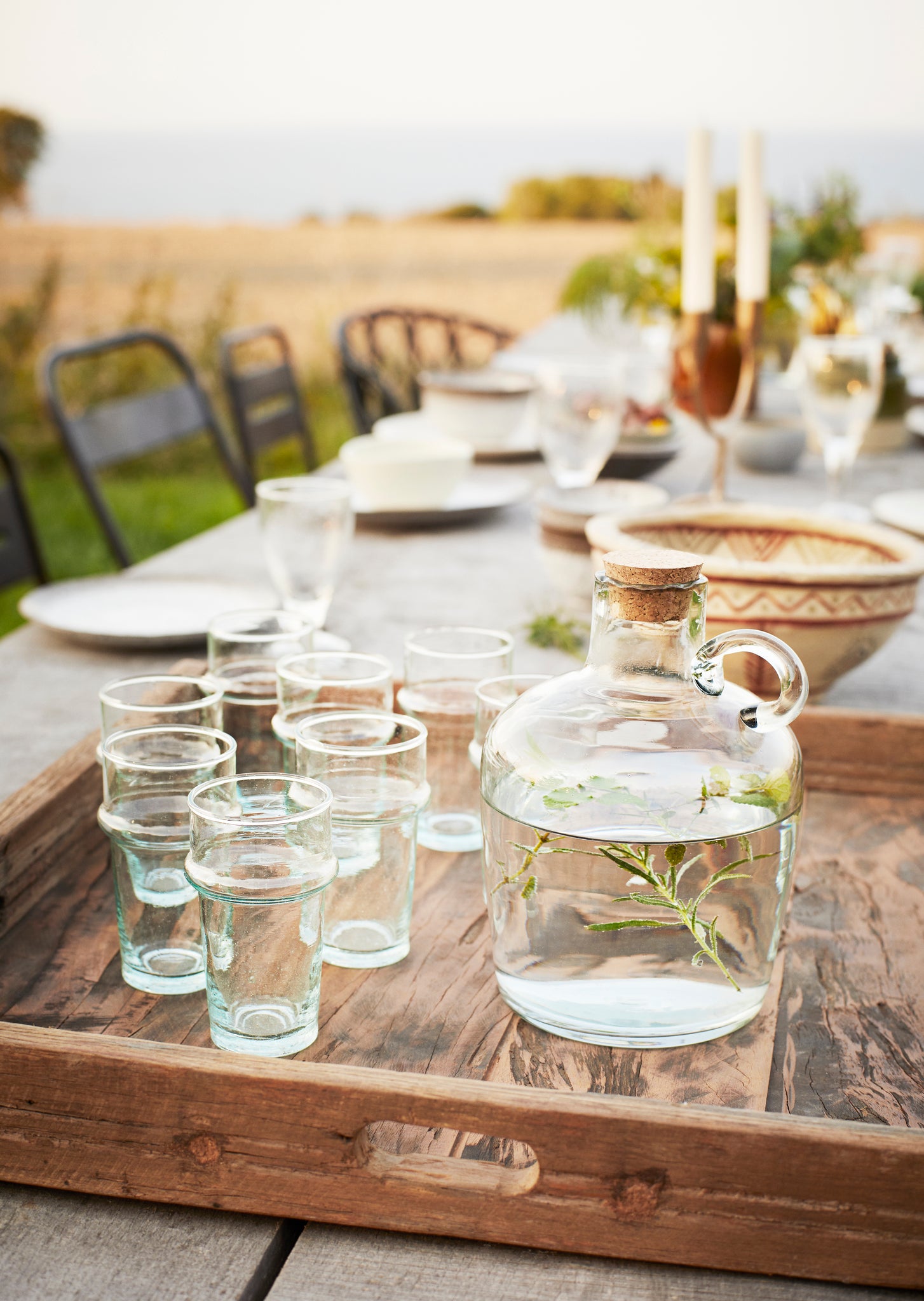 Bouteille en verre transparent grande contenance bouchon liege