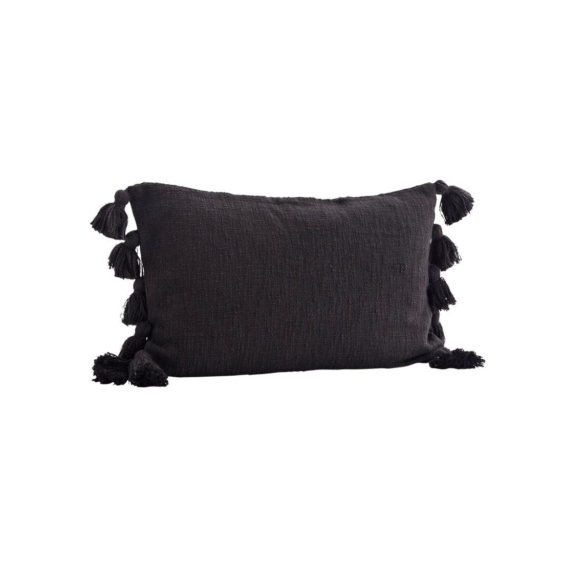 Housse de coussin pompons