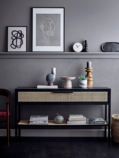 Hakeem-Illustration-avec-cadre-Noir-Pin-Tableau-Abstrait-Bloomingville