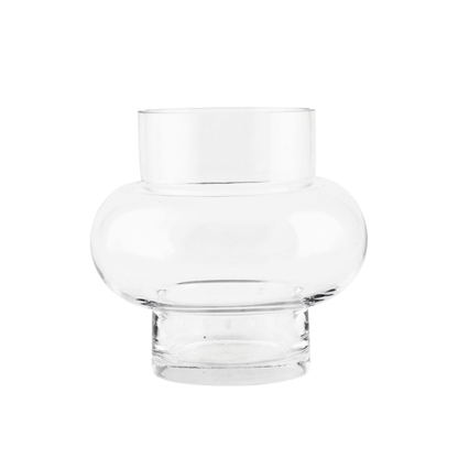 Vase en verre transparent clear forme douce et arrondie