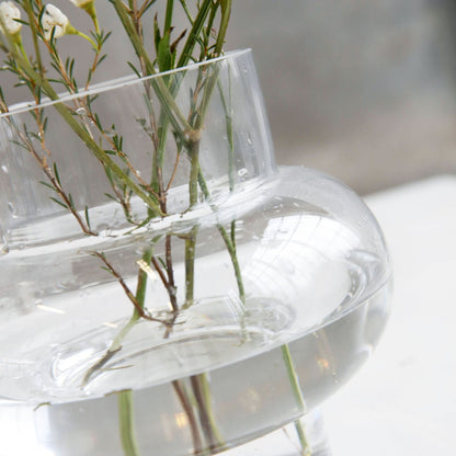 Vase transparent forme douce et arrondie