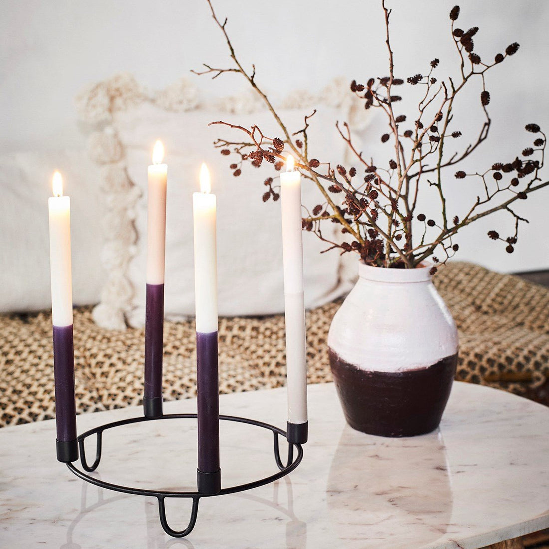 bougie en paraffine noire blanche madam stoltz