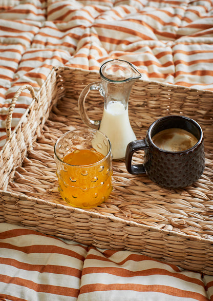 cruche en verre transparent fonctionnelle et esthetique