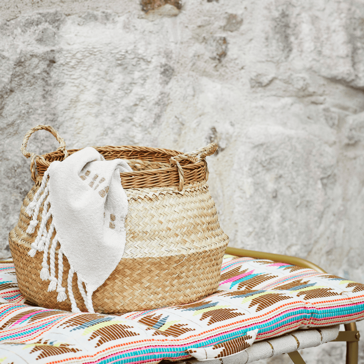 drap de plage fouta en coton recycle de couleur caramel madam stoltz