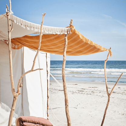 drap de plage fouta en coton recycle de couleur caramel madam stoltz