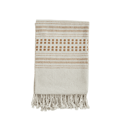 drap de plage fouta en coton recycle de couleur caramel madam stoltz