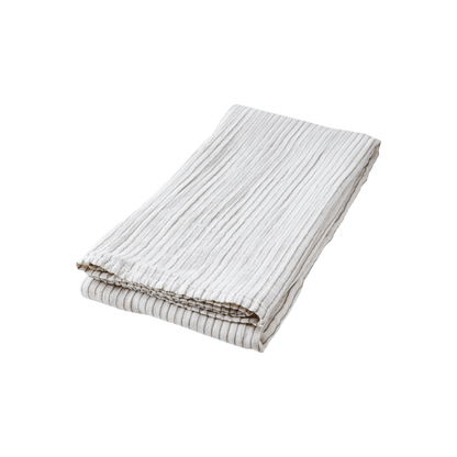 nappe en gaze de coton ivoire et olive