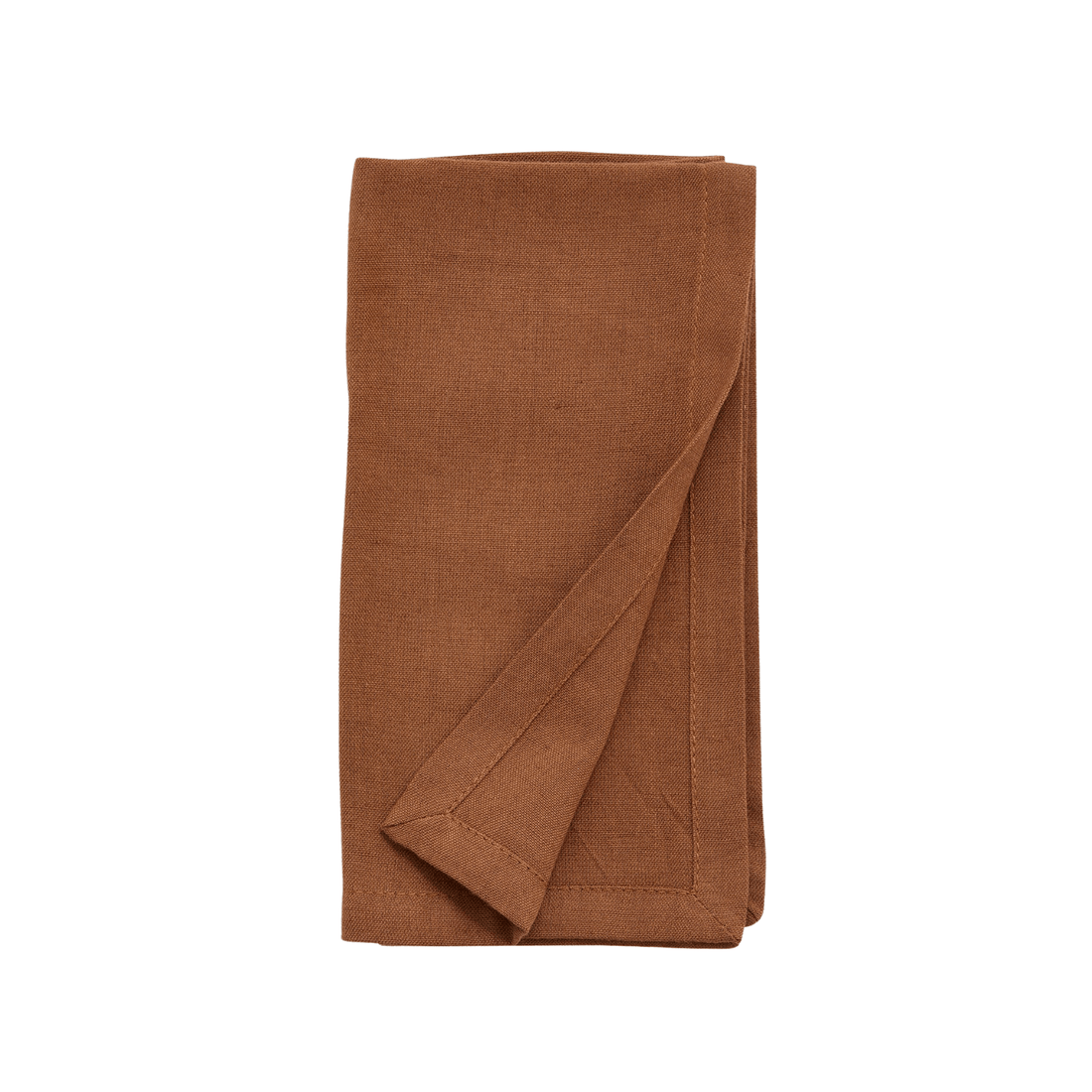 serviette de table marron melange lin et coton