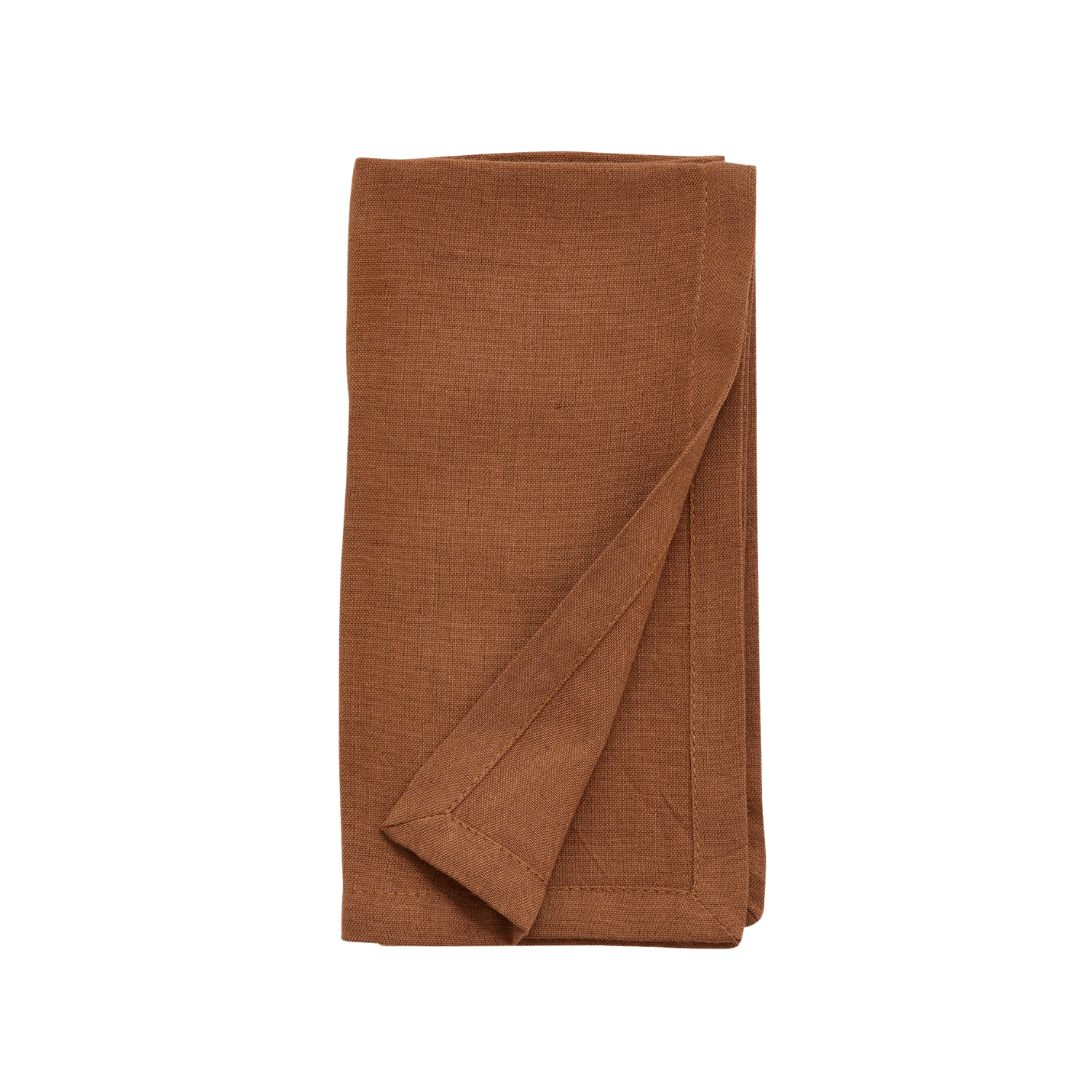 serviette de table marron melange lin et coton